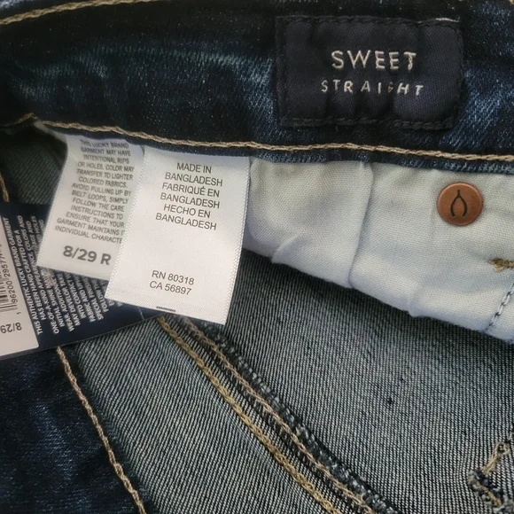 Sold NWT Lucky Brand Womens Sweet Straight Jeans Blue Denim Size 8/29 R. - Picture 13 of 14